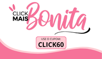 Banner promocional de cupom de desconto da loja Click Mais Bonita