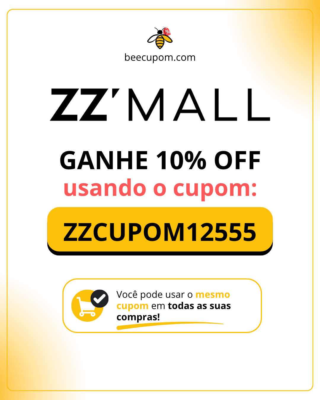 Código de desconto ZZ MALL com 10% OFF no VivaCupom
